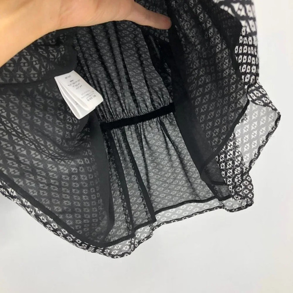 Joie Black  & White V-neck Zaida Ruffled Silk Top Elasticated Waist size S - Picture 13 of 16